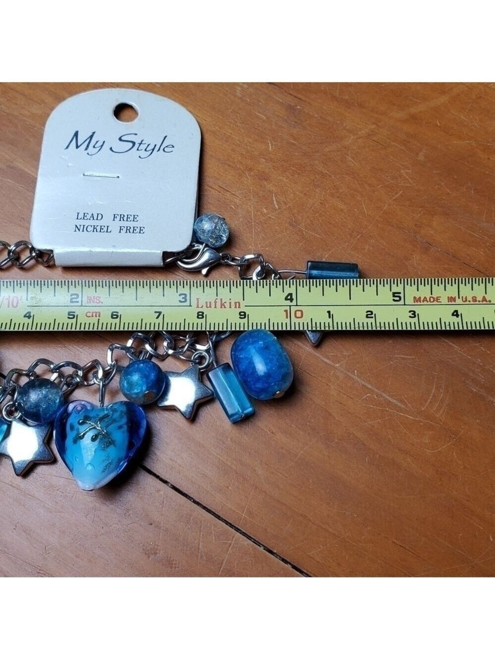 Bracelet Silver Blue White Charms NWT - Picture 4 of 4